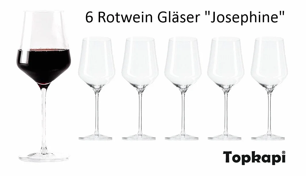 Topkapi Krauseburg 251.035 - Juego de vino tinto con 6 copas (48 cl) y 1 decantador (2 litros), fabricado en Alemania