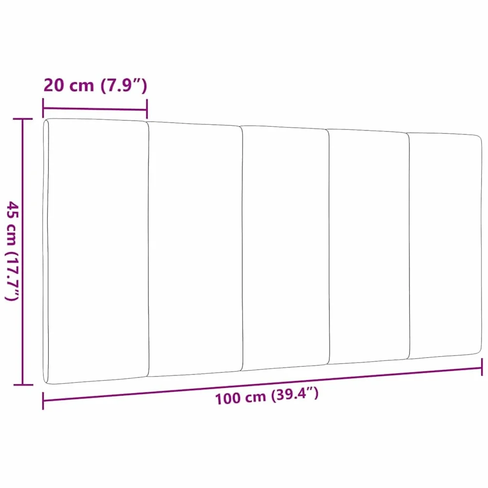 Cabecero Hanko 100 cm negro acolchado cojín de pared de poliéster con para listones LED cómodo respaldo diseño moderno para jóvenes y dormitorios