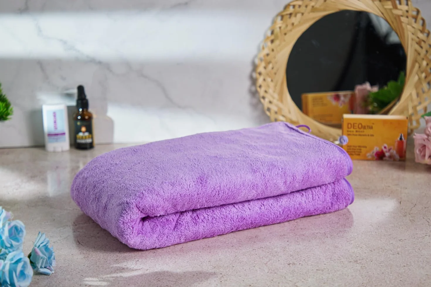Fezora - Toalla de baño (500 g/m², extra suave y de secado rápido, alta absorción, tamaño grande, para el baño, 70 x 140 cm), color morado