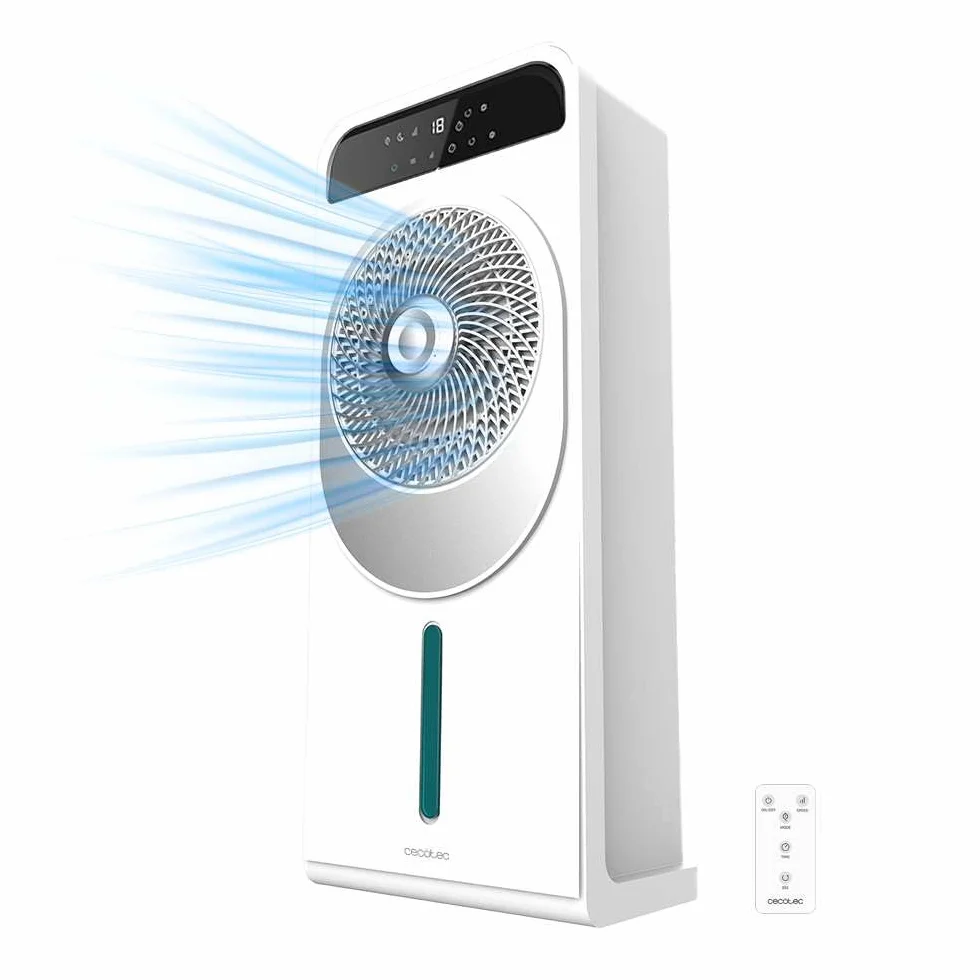 Cecotec Climatizador Evaporativo EnergySilence 5000 Cool Wave, 28 W, Motor DC, Depósito 5L, Mando a distancia, Pantalla LED, Control táctil, 12 Velocidades, Temporizador hasta 9h, Oscilación de 360º