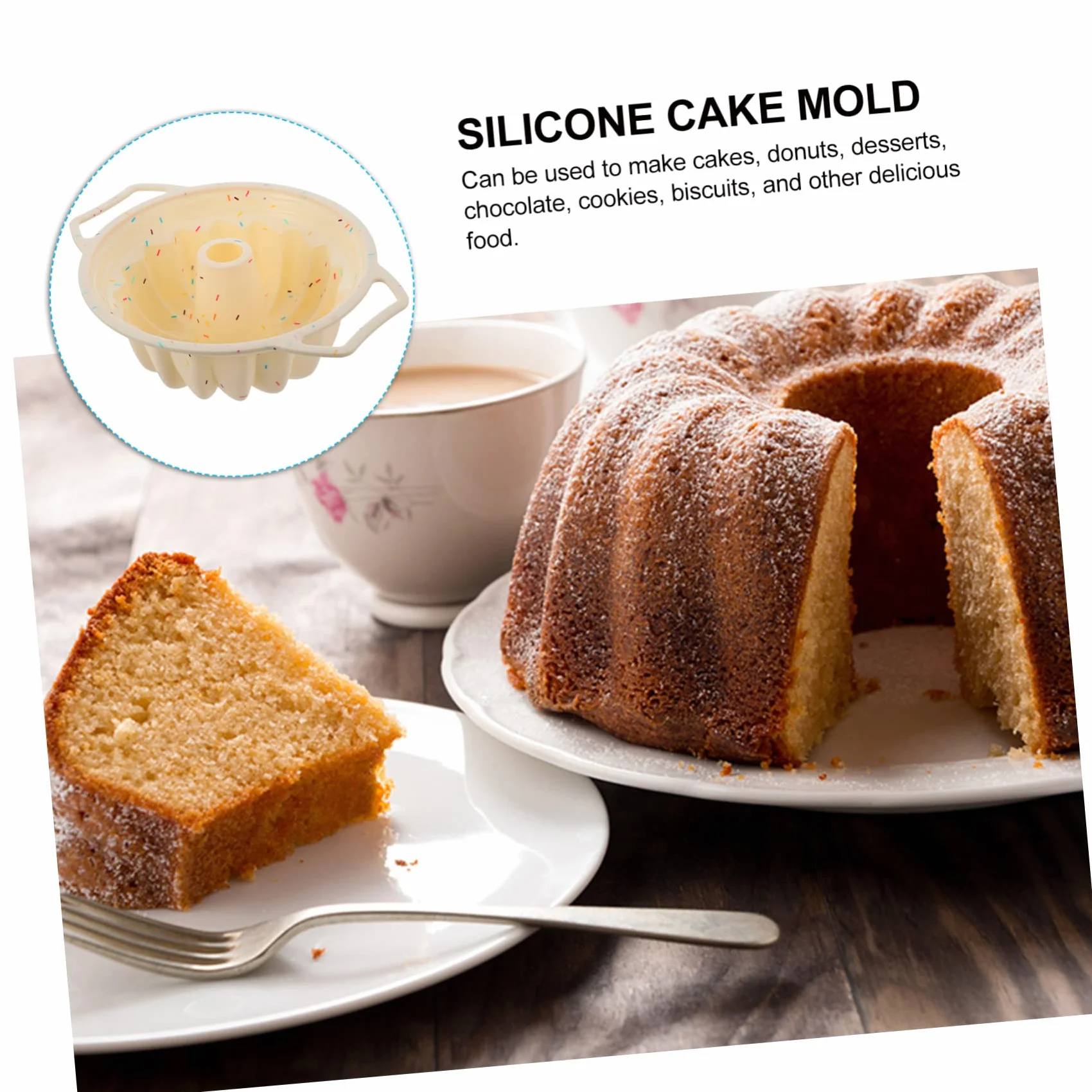 Cabilock 2 Piezas Molde de torta molde de pastel de bricolaje redondo tarta de queso molde muffins molde chocolate silicona suministros de cocina bandeja de hornear gel de sílice