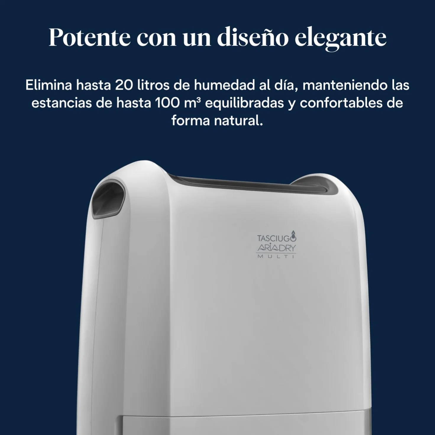 De’Longhi Tasciugo AriaDry Multi - Deshumidificador Doméstico Portátil, 25L/Día de deshumidificación, Función Secado de Ropa, Anti-Moho, Silencioso, Temporizador, Blanco (DDSX225)