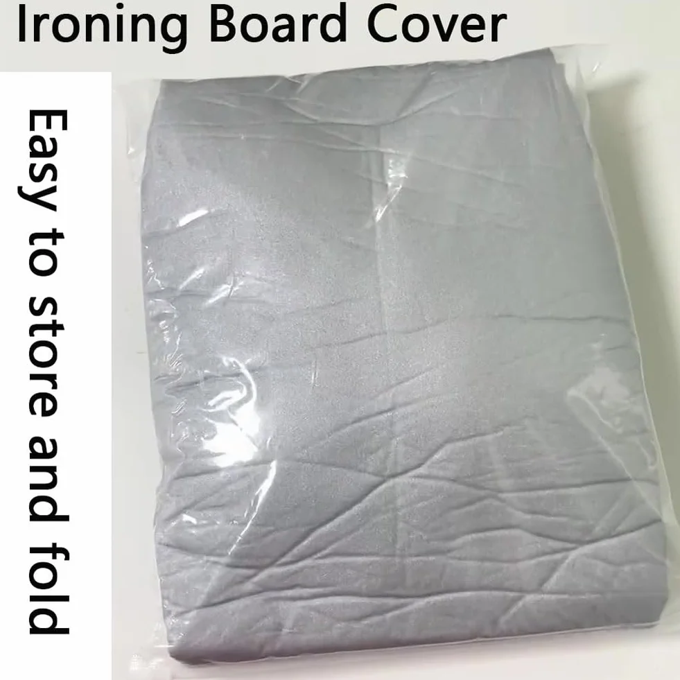 Funda para tabla de planchar de algodón de alta calidad, resistente a las quemaduras, acolchado con revestimiento plateado, borde elástico para una fácil instalación y planchado sin esfuerzo (147 x 48