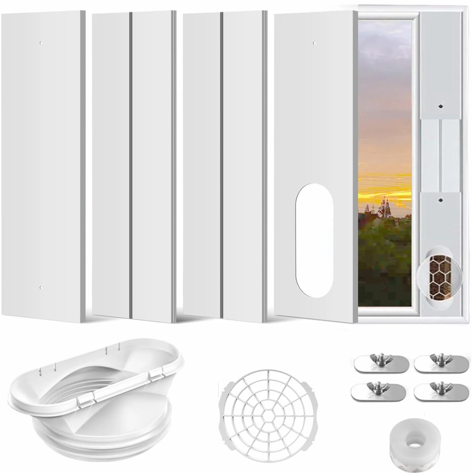 Kit de ventilación para ventana Aire Acondicionado 13 cm 15 cm antihorario horario 43-140 cm