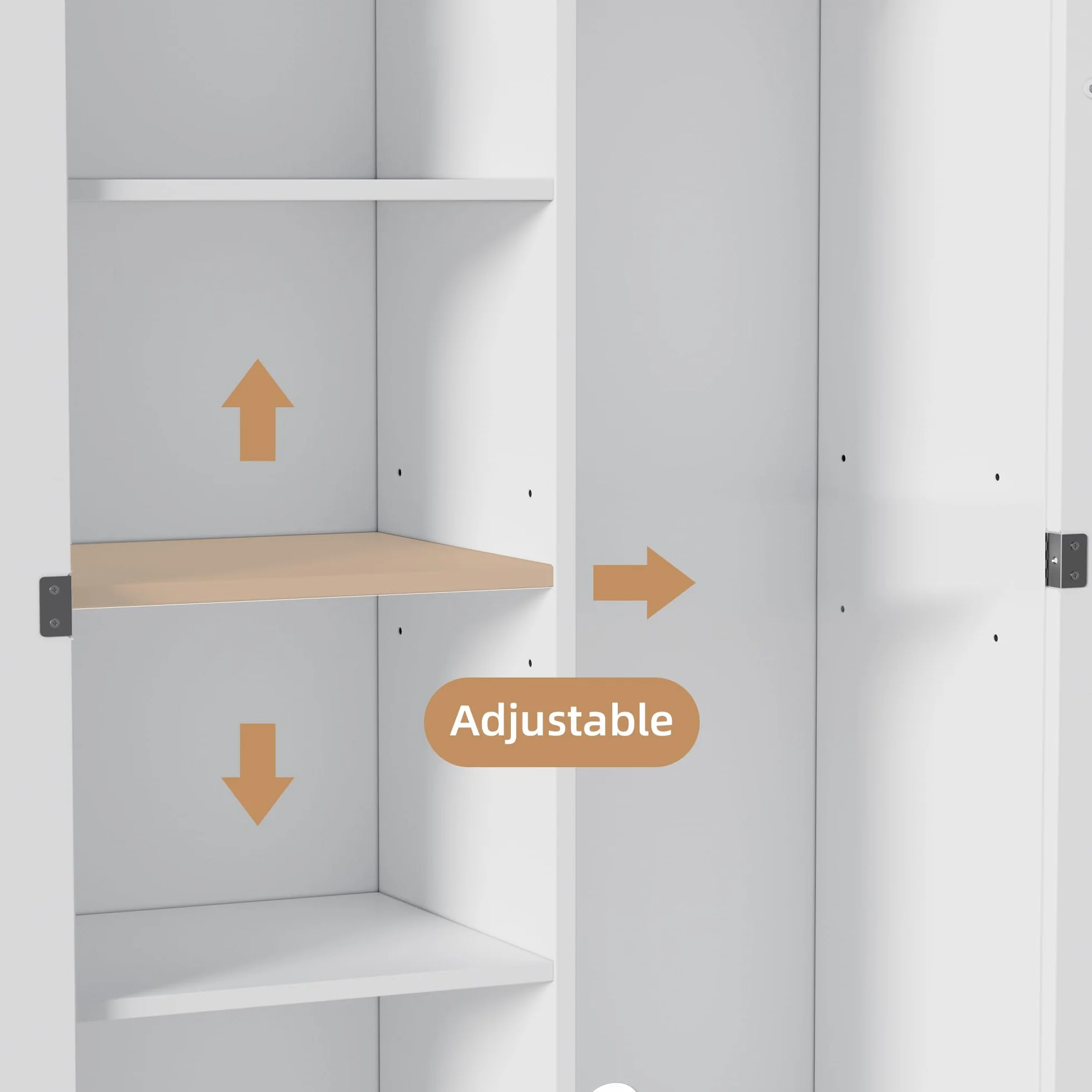 Armario Escobero Multiusos,180 x 70 x 30cm Armario Limpieza con 1 Estante ajustable,Armarios para Aspiradora de Madera,Armarios para el Hogar con Ventana de Acrílico,para cocina,salón,comedor y garaj