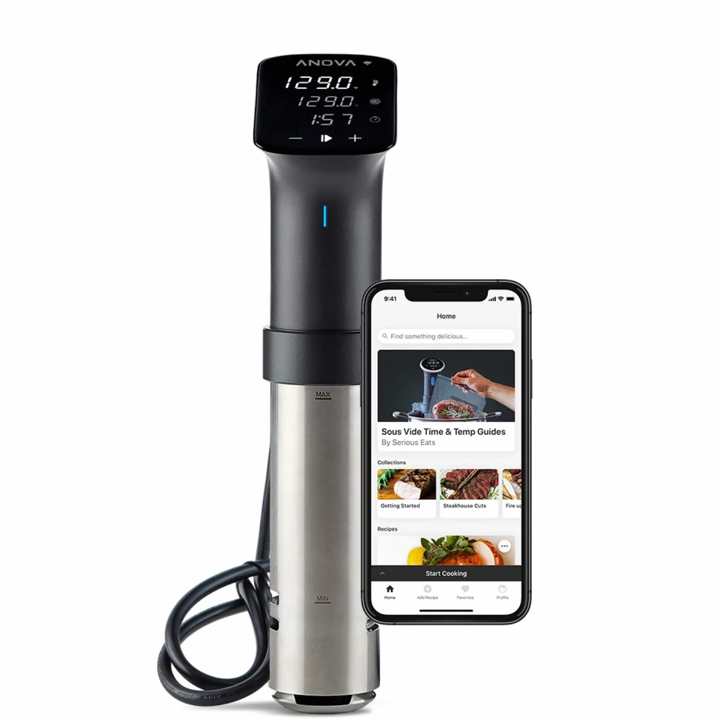 Anova Culinary Sous Vide Precision Cooker Pro, 1200 W, negro y plateado