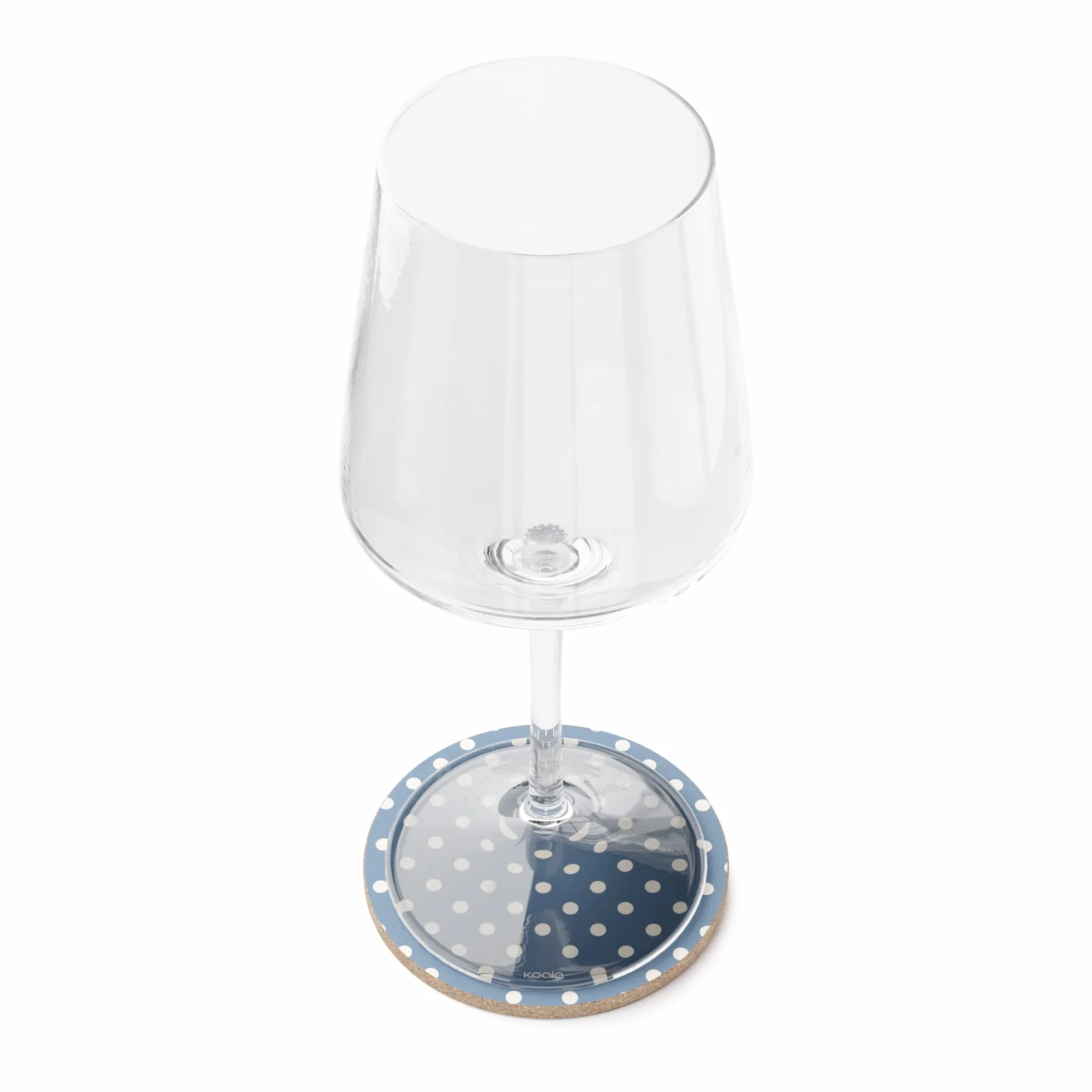 Posavasos Corcho 9.5 cm Estampado Puntos Azul 4 Unidades