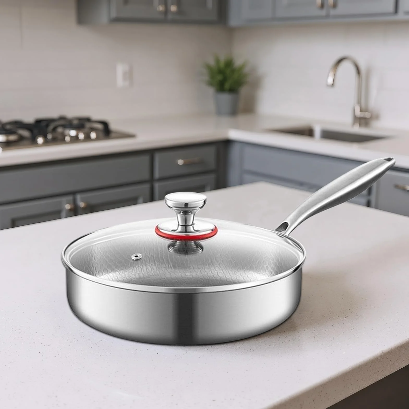 Sartén de Titanio Utensilios de Cocina Antiadherentes | Sartén para Tortillas y Cocina Para Cocineros Domésticos Principiantes Preparación Comidas Huevos Tortillas Carnes Camping