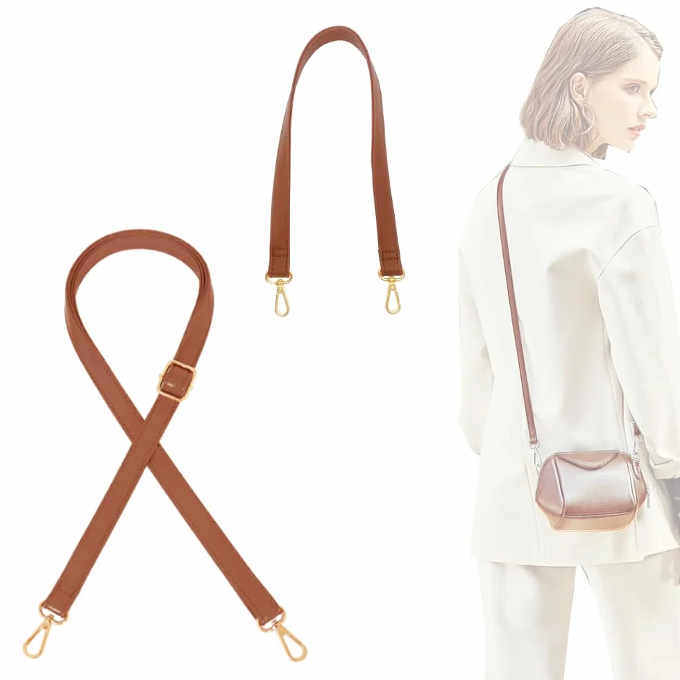 Correas de Hombro de Cuero Ajustables de 70-130cm para Bolso, Repuesto 60cm Marrón