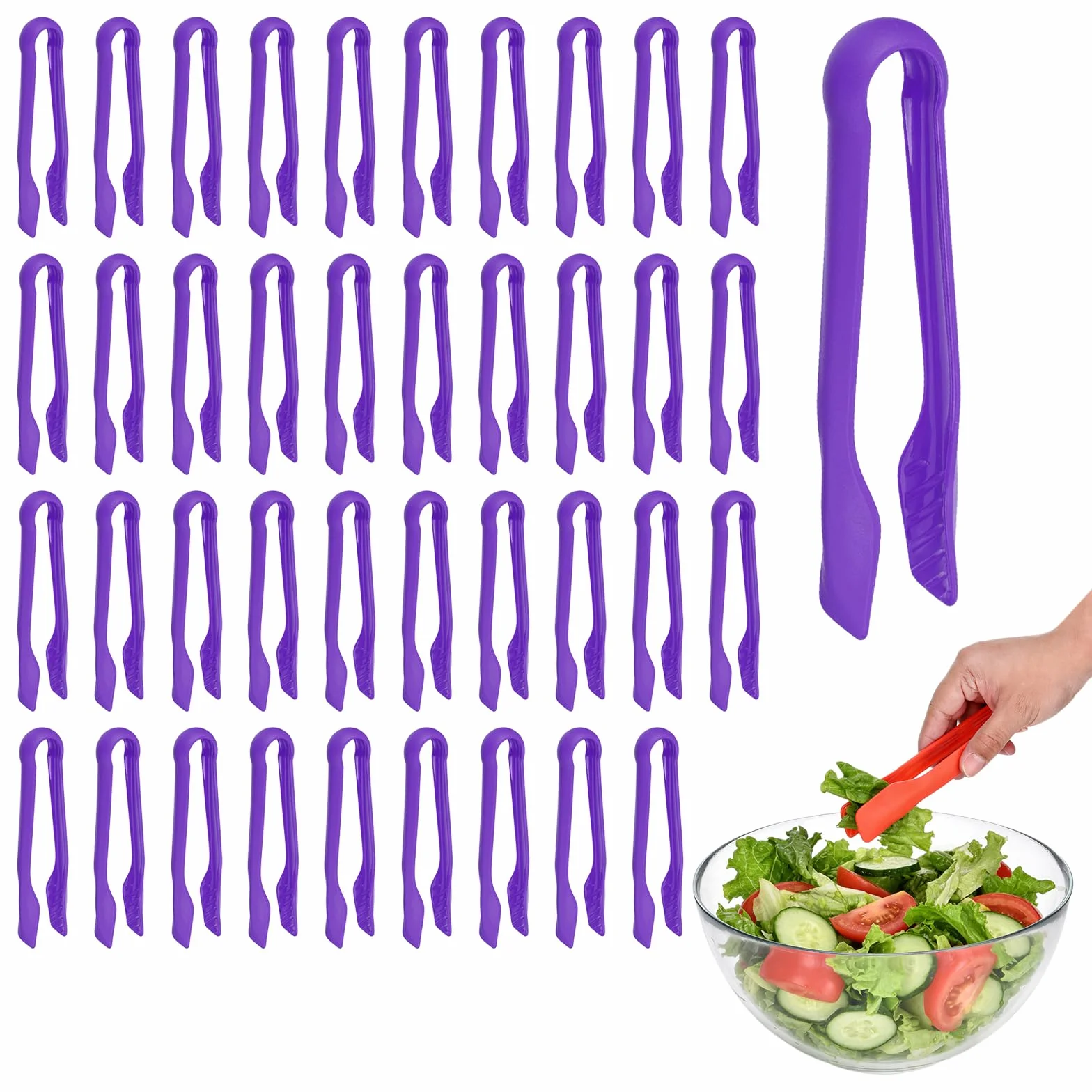 QUARKZMAN 40 Pcs tenazas Para Tostadora 8 tenazas De Cocina Para Servir tenazas Para Pan Y Ensalada tenazas Resistentes Al Calor Para Cocinar Hornear BBQ Y Buffet Herramientas Morado |