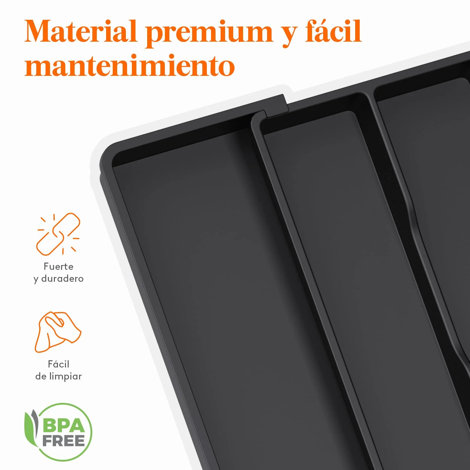 Lifewit Organizador de Cajones Expandible para Cocina, Ajustable 38-57 cm, Negro