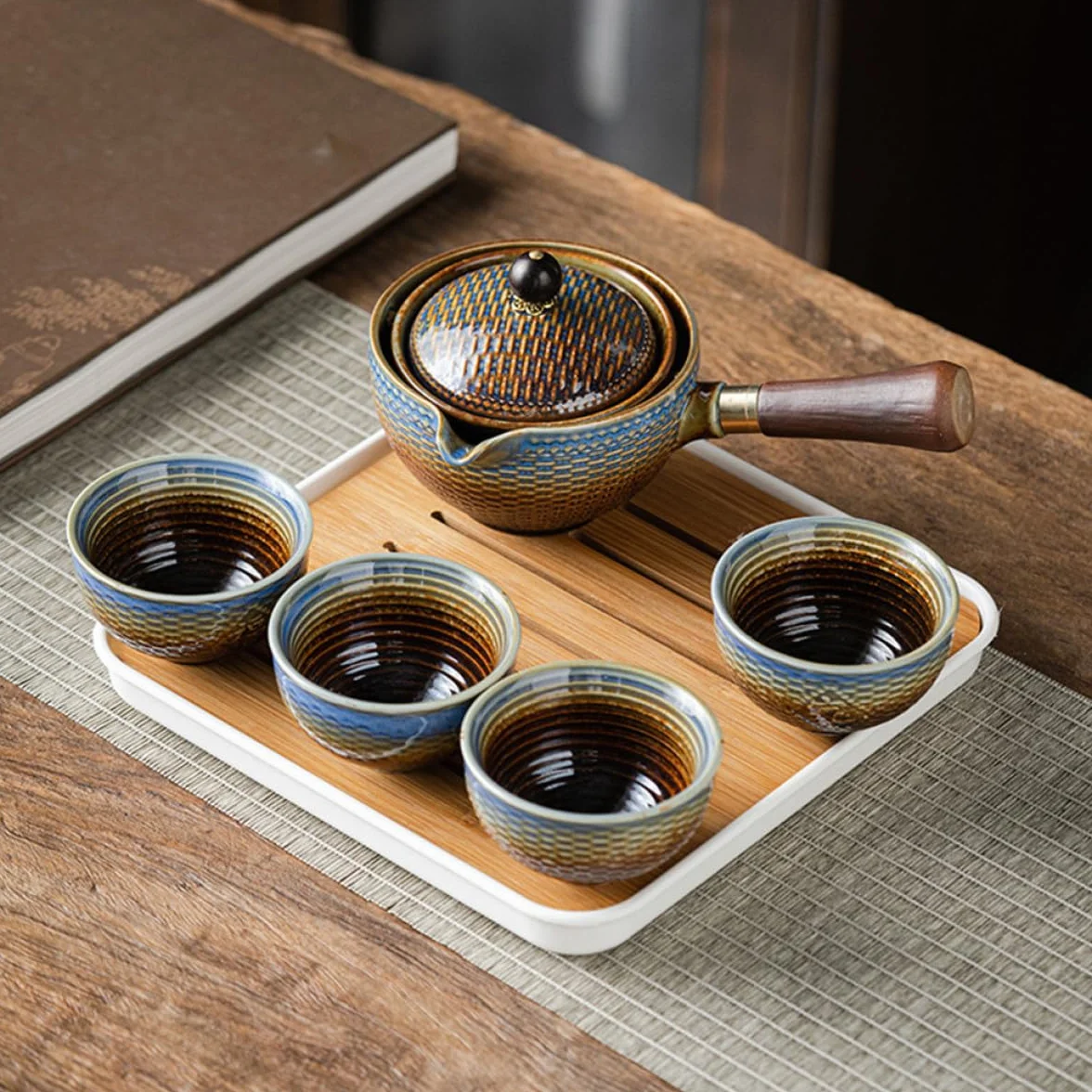 Juego de Té Kit Práctico Portátil de Cerámica Diseño Elegante y Funcional para Actividades al Aire Libre y Oficina para Aficionados al Té
