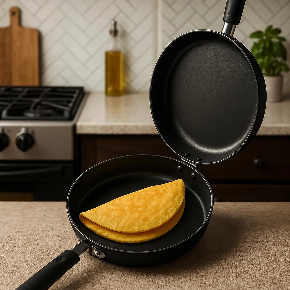 Doble Sartén Voltea Tortillas - Tortillera - Sarten para Tortilla Patatas - Sarten Doble para Tortillas - Vitro-Inducción - 28 cm