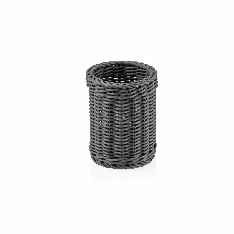 25 cestas para cubiertos, color gris, redondas, diámetro de 12 cm, polipropileno