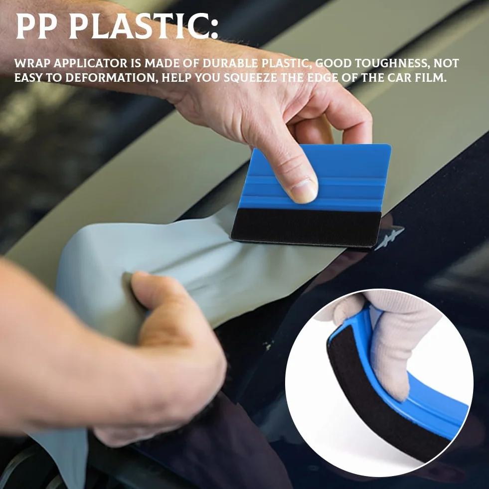 Espátula Vinilo 20 Piezas, Gamuza Suave Fieltro Herramienta para Alisar Envoltura Coche Tinte Ventanas