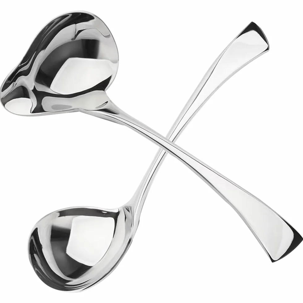 2 Cucharones PequeñOs para Salsa, Cucharones para Salsa, Cucharones para Salsa con Vertedor, Mini Cucharones de Acero Inoxidable, Aptos para Lavavajillas