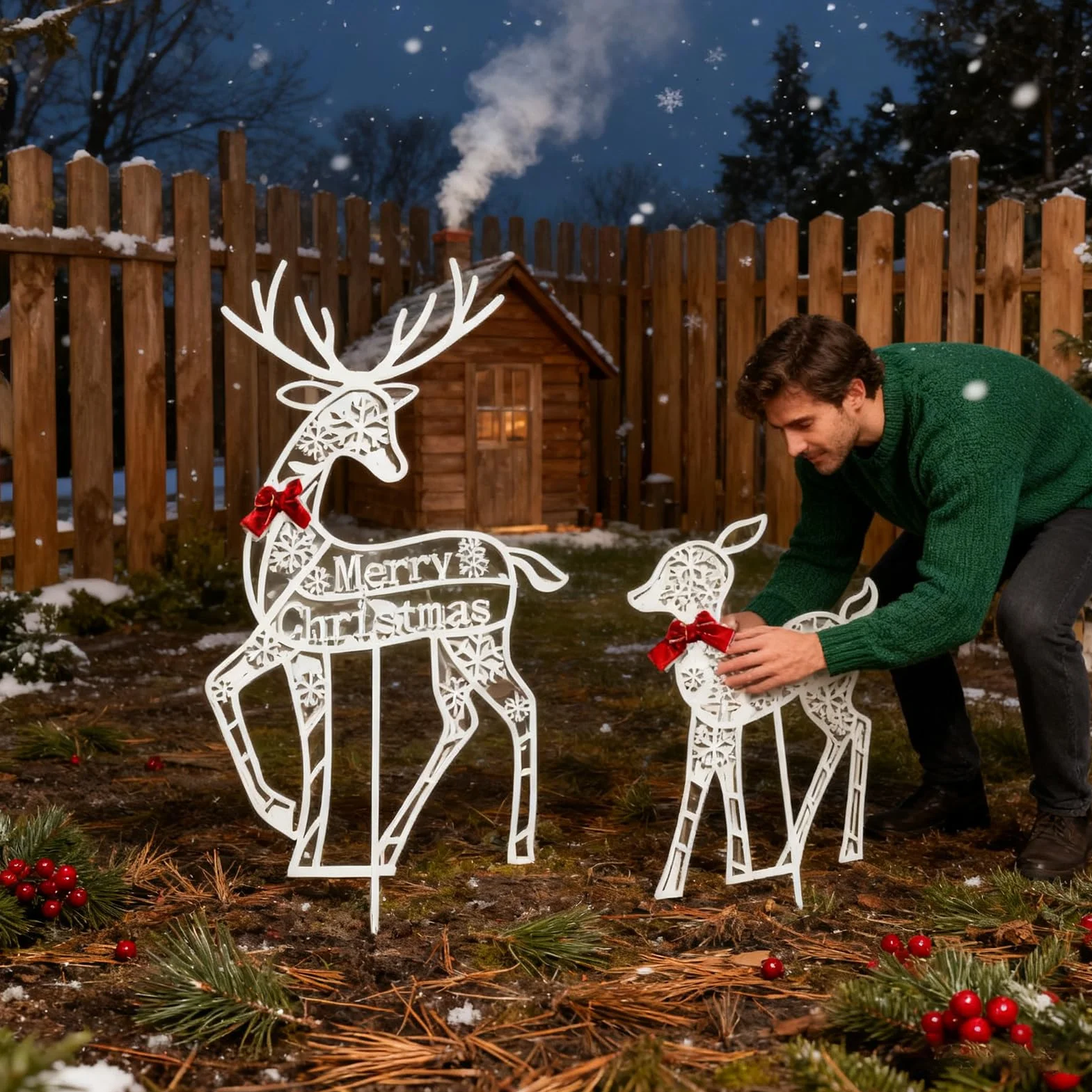 Navideños para Exterior Decoración Navideña para Patio Trasero | Decoraciones Festivas De Jardín Para Propietarios Vecindario Porche Patio Entrada Y Actividad Familiar