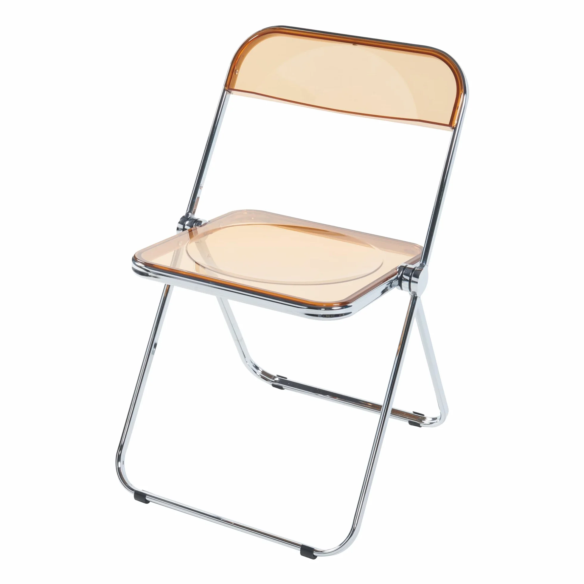 Juego de 2 Sillas Plegables Pornainen Transparentes Eventos Hogar Máx. 120 kg 74 x 46 x 47 cm Acero Plástico - Naranja