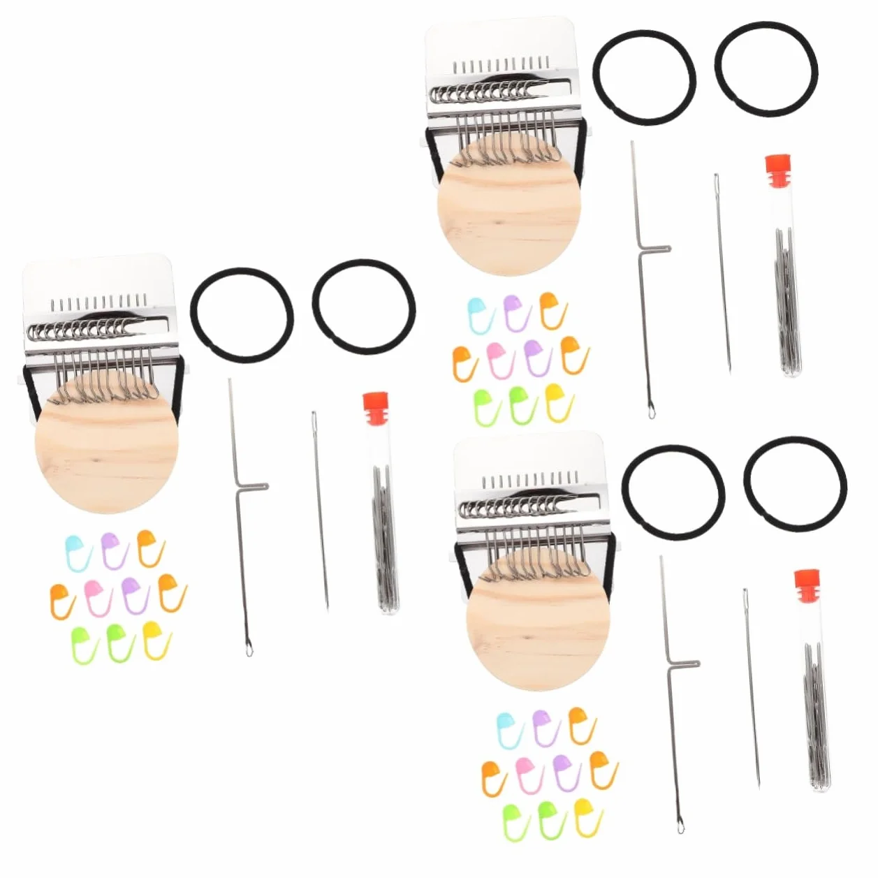 Tofficu 3juegos Telar De Madera Mini Para Tejer Herramienta Para Reparar Jeans y Ropa Accesorios De Costura y Para Principiantes y