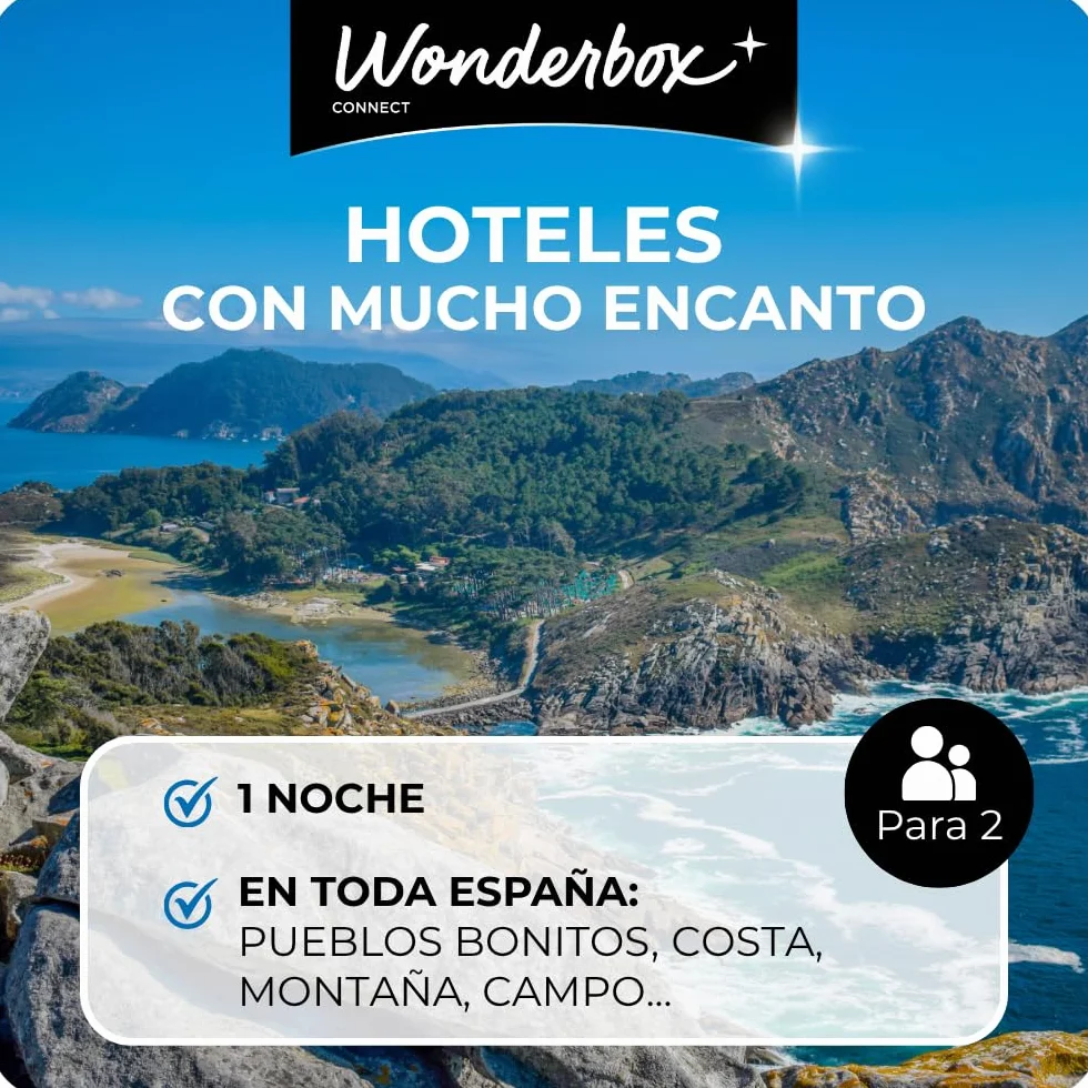 WONDERBOX – Cofre Regalo Escapada de desconexión - 1 Noche para 2 Personas - Escapada para Parejas - Regalar experiencias - Hoteles en Plena Naturaleza para desconectar y Descubrir España