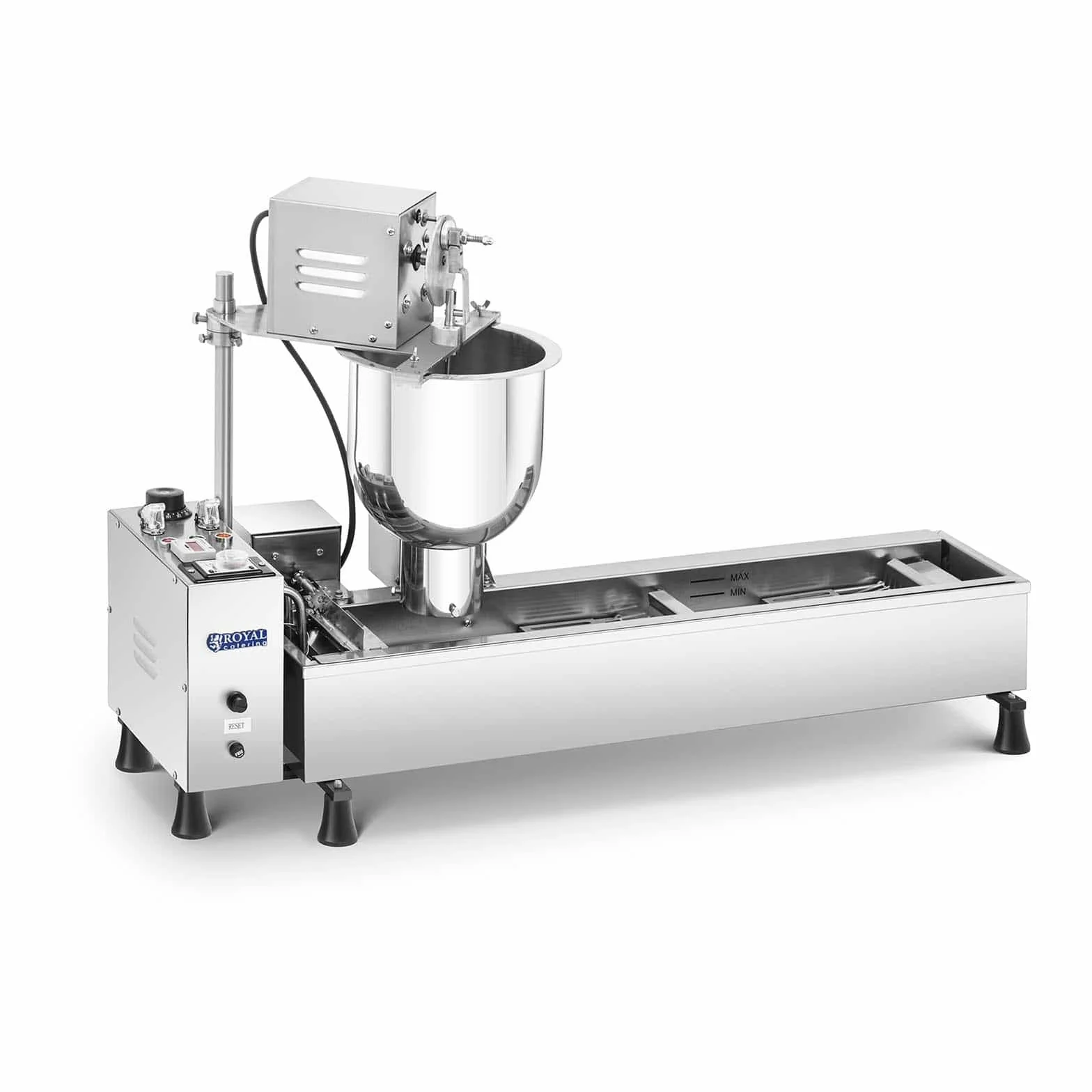 Royal Catering Máquina De Donuts Donut Maker RCDM-3K (Acero inoxidable, 450 donuts/h, 3000 W, Temp. máx. 200 °C, 6 L)