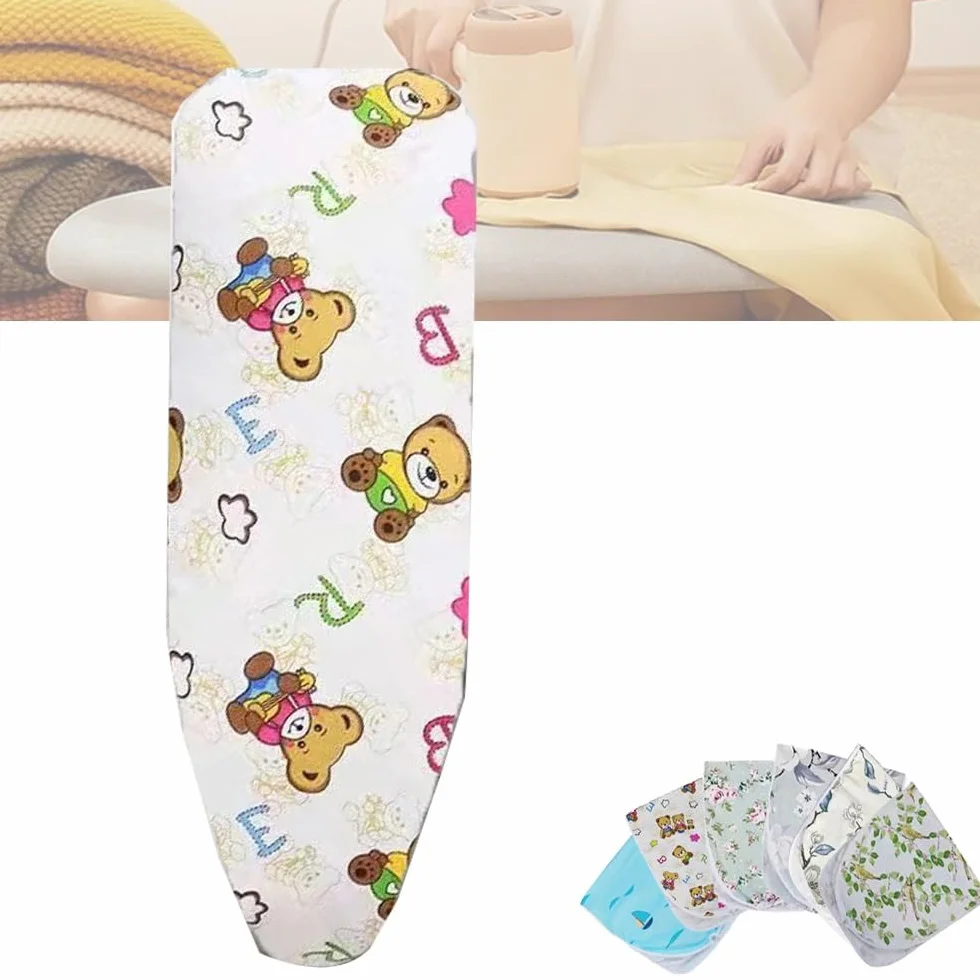 Cubre Tablas, Funda for Tabla de Planchar Resistente al Calor de 15 x 48 Pulgadas, Acolchado Grueso con elástico, Ajustable.(Little Bear,14x40 Inch(100x34cm))