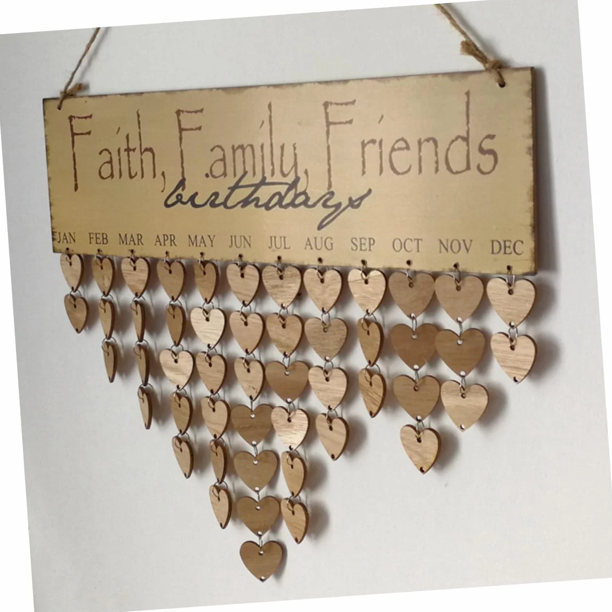 PRETYZOOM Calendario De Tablero De Madera De 3 Piezas Calendarios Personalizados Un Aniversario Fe Familia Amigos Decoración Calendario DIY Decorar Recuerdo Conmemorativo Decoración Rubor