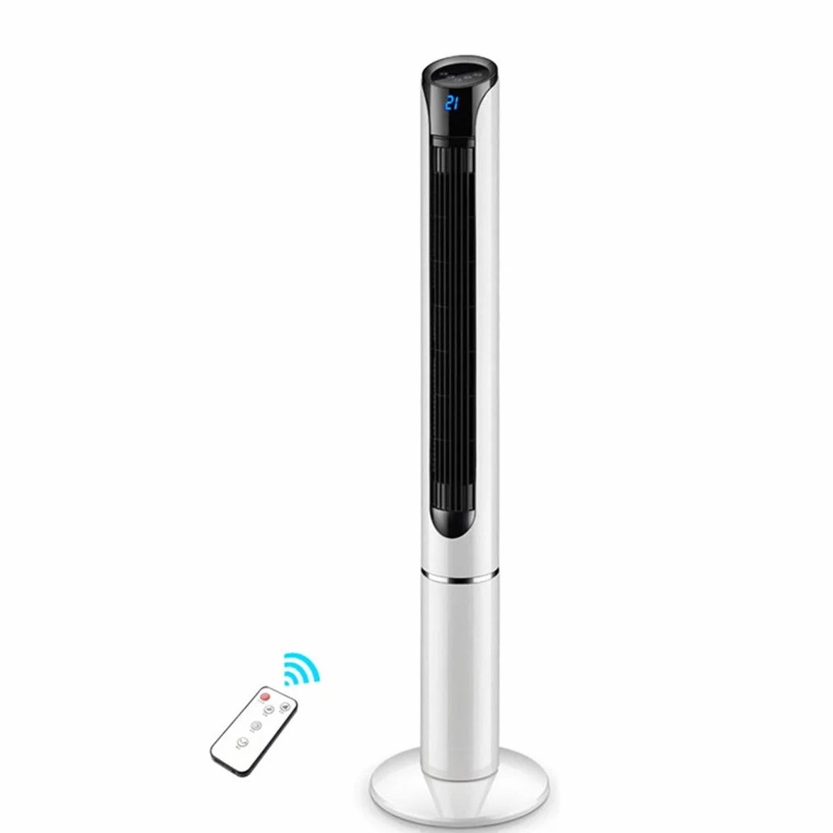 Ventilador De Columna Torre Oscilación Silencioso 3 Velocidades con Temporizador Y Función Touch Sleep 45 W (Blanco)