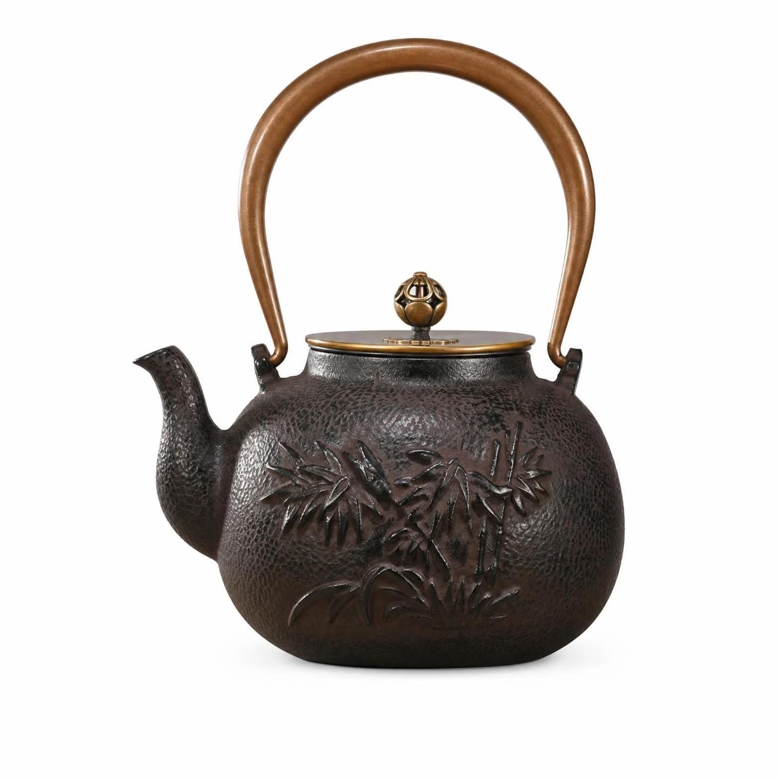 perfeclan Tetera de Hierro Fundido Tetera Hervidor Jarra con Colador con Tapa Fija y Decorativo Acabado en Relieve Que la el Adecuada para Ritual de Té Cocina, Maroon, Zhizuchangle