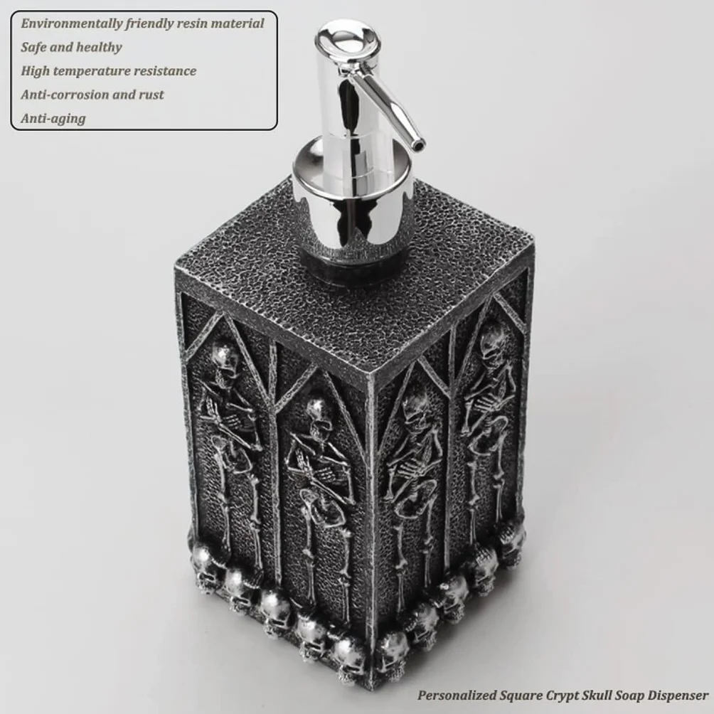 Dispensador de jabón de Resina, Bomba de jabón con botón pulsador de Gran Volumen, dispensador de loción Recargable, 16oz/460ml, encimera de baño, Cocina