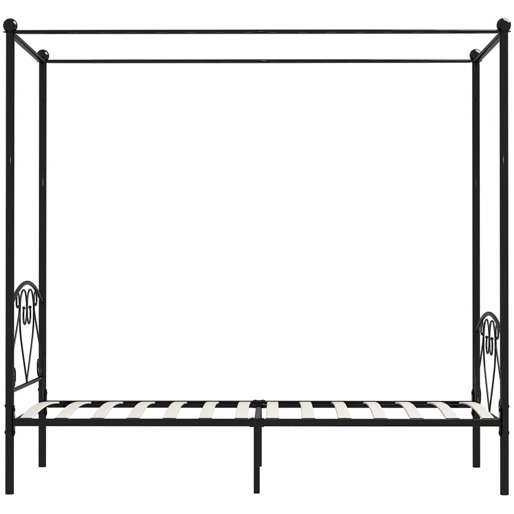 vidaXL Estructura Cama con Dosel sin colchón Metal Negro 120x200 cm