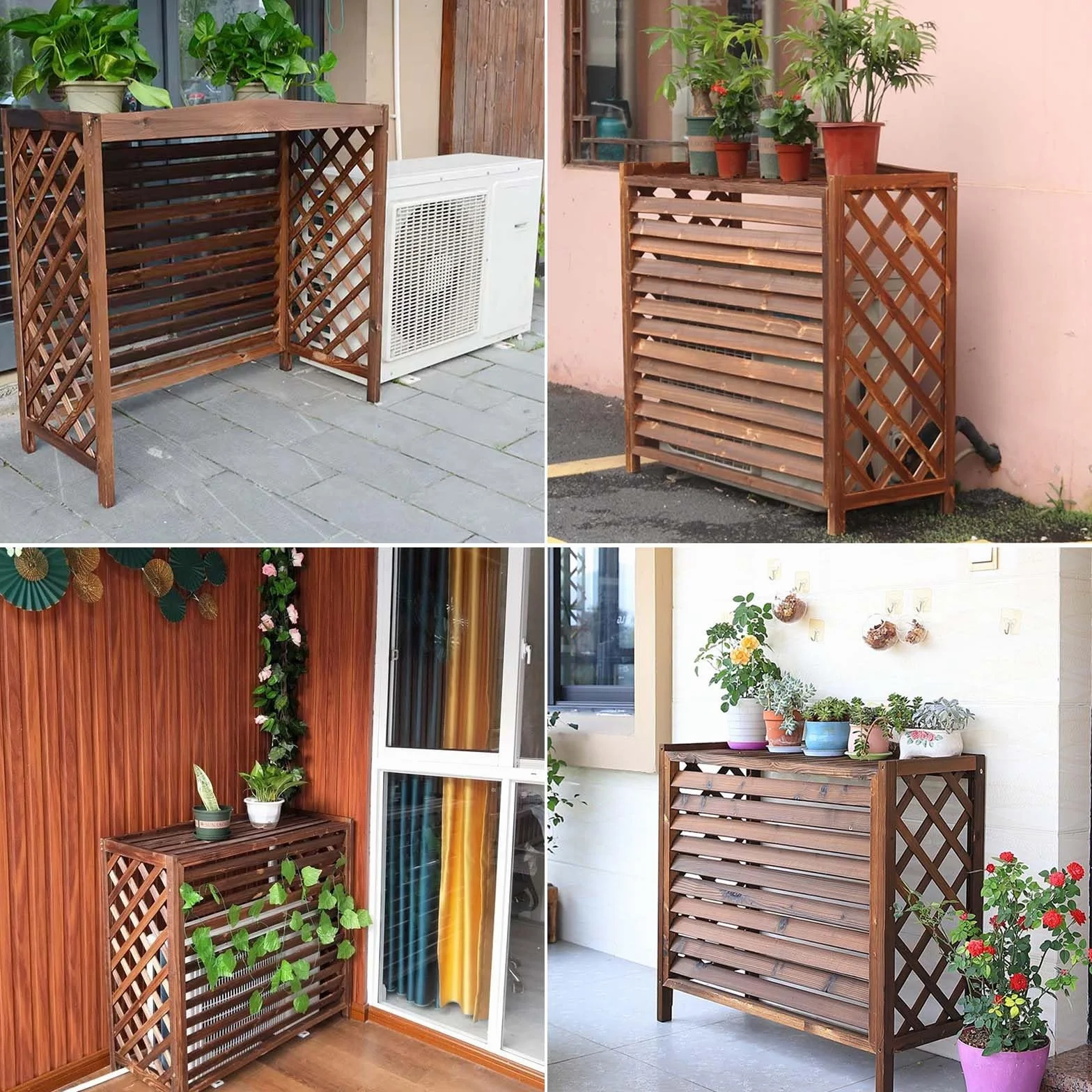 Cubre Aire Acondicionado Exterior Funda Para Aire Acondicionado Balcon Protector Aire Acondicionado Exterior Proteger Del Sol Y La Lluvia Cubierta Aire Acondicionado Exterior Soporte Plantas(100x44x93