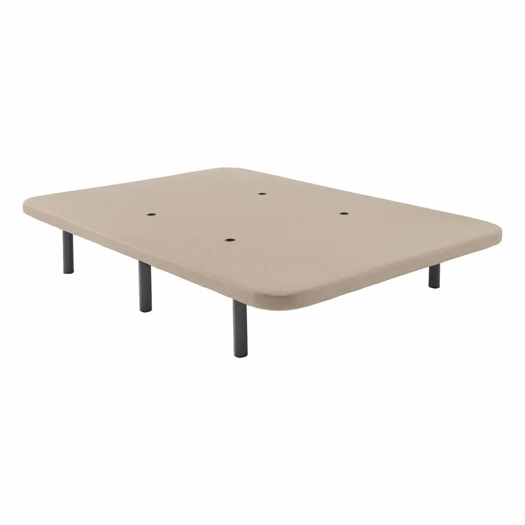 Shiito | Base Tapizada Nielson 150x190 cm | Tejido 3D en Tela de Color Beige | Incluye Válvulas de Transpiración | Juego de 6 Patas