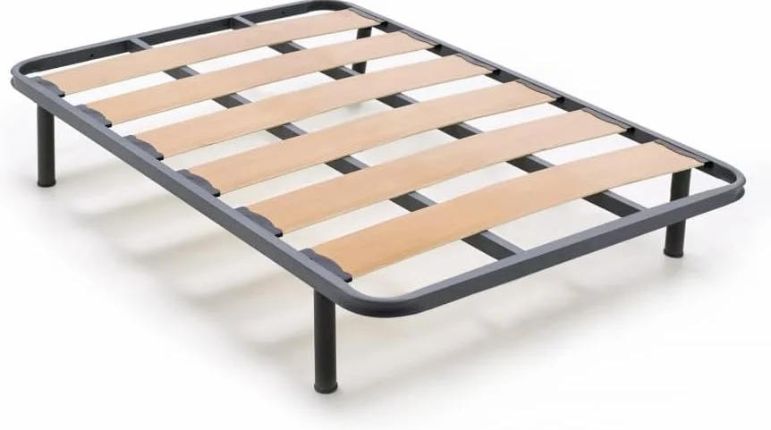 HOGAR24 ES - Somier Reforzado de Láminas Anchas, Antirruido, Estructura 40x30 mm con Juego de Patas Roscadas, Firme y Duradero 135x190