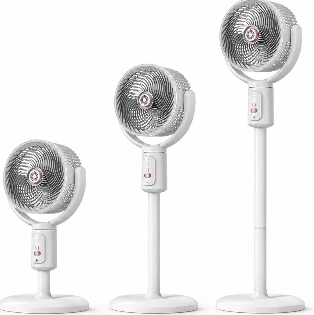 Ventilador de columna interior recargable, aire altura ajustable | Circulador con temporizador y mando a distancia for oficina, dormitorio, salón, cocina(B)