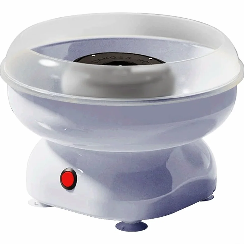 Mini máquina de algodón de azúcar para niños, spinner eléctrico de azúcar silencioso seguro con base antideslizante, fabricante de metal limpio para dulces de fiesta de cumpleaños, morado o
