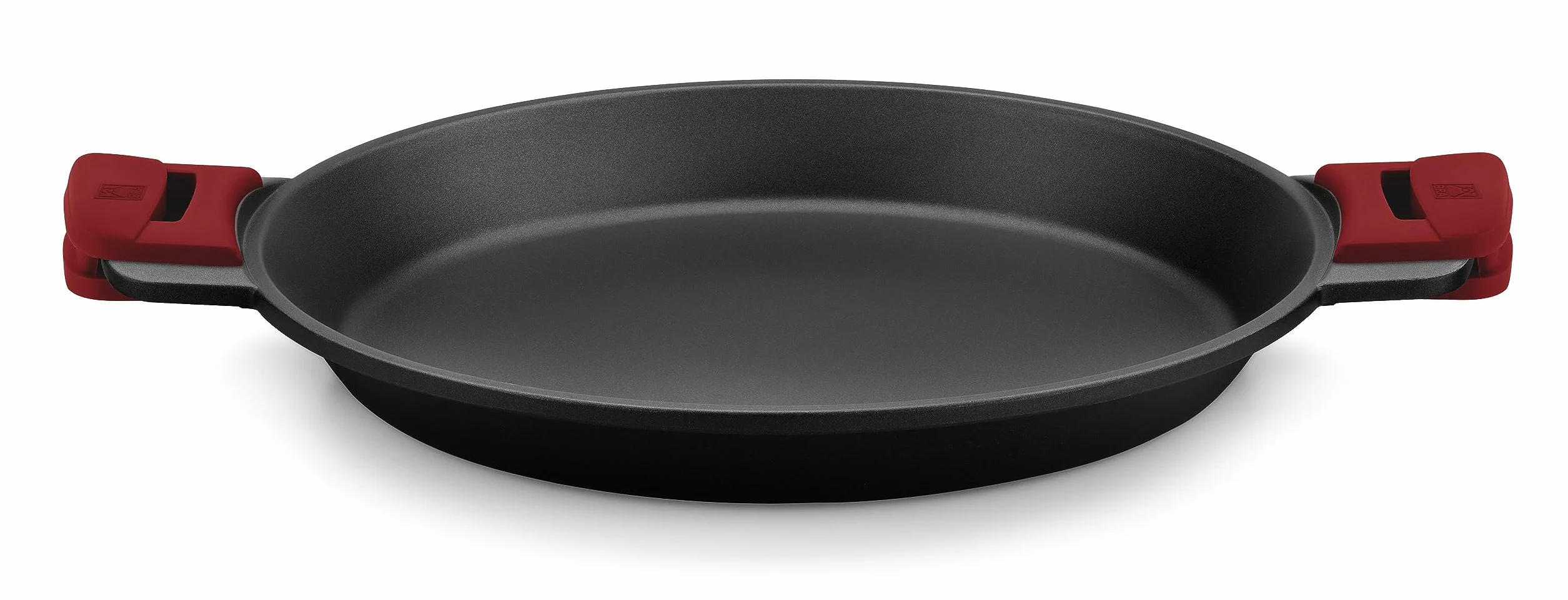 BRA Premiere| Paellera 36 cm, Aluminio Fundido, Tricapa con Revestimiento Antiadherente reforzado sin PFOA, Asas Desmontables incluidas, apta para todo tipo de Cocinas incluida Inducción, Rojo
