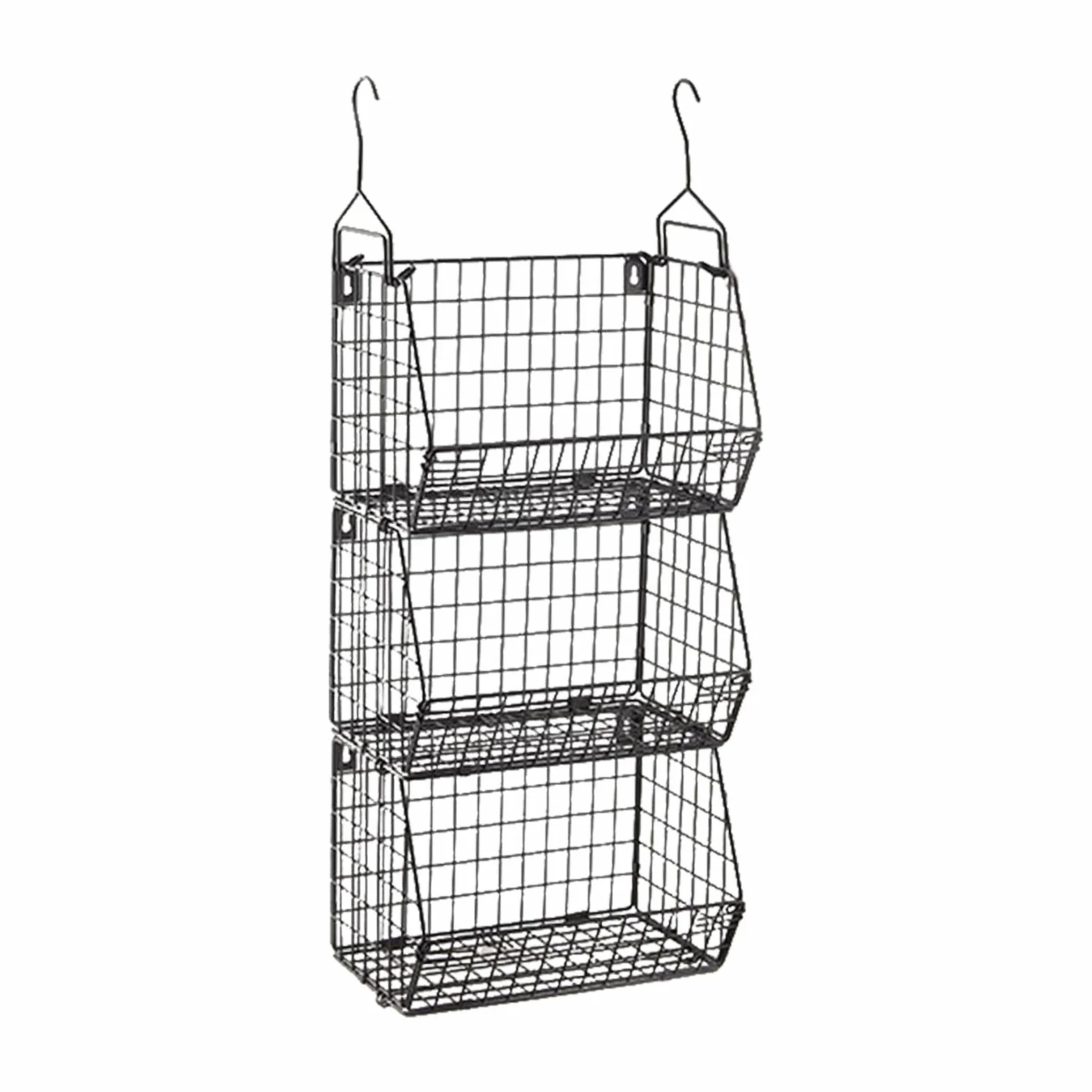 Juego de de Almacenamiento, Cestas Colgantes Apilables de Metal con Gancho, Hierro Inoxidable para Aperitivos Y Especias, Aptas para La Cocin, 3 Niveles, Individual