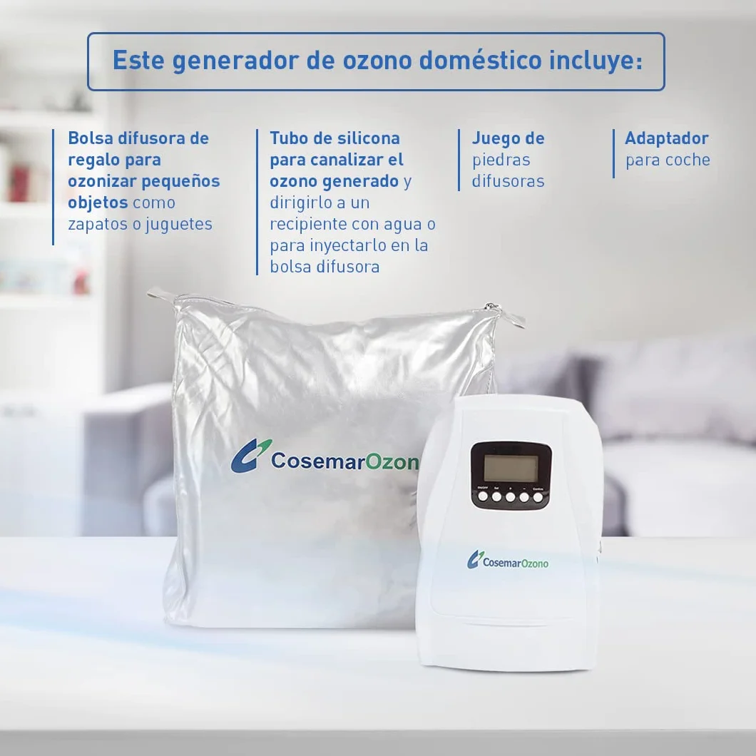 Ozono Hogar - Generador de Ozono Digital Cosemar. 2 en 1 - Desinfección y desodorización de aire y agua - Producción 500 mg/h