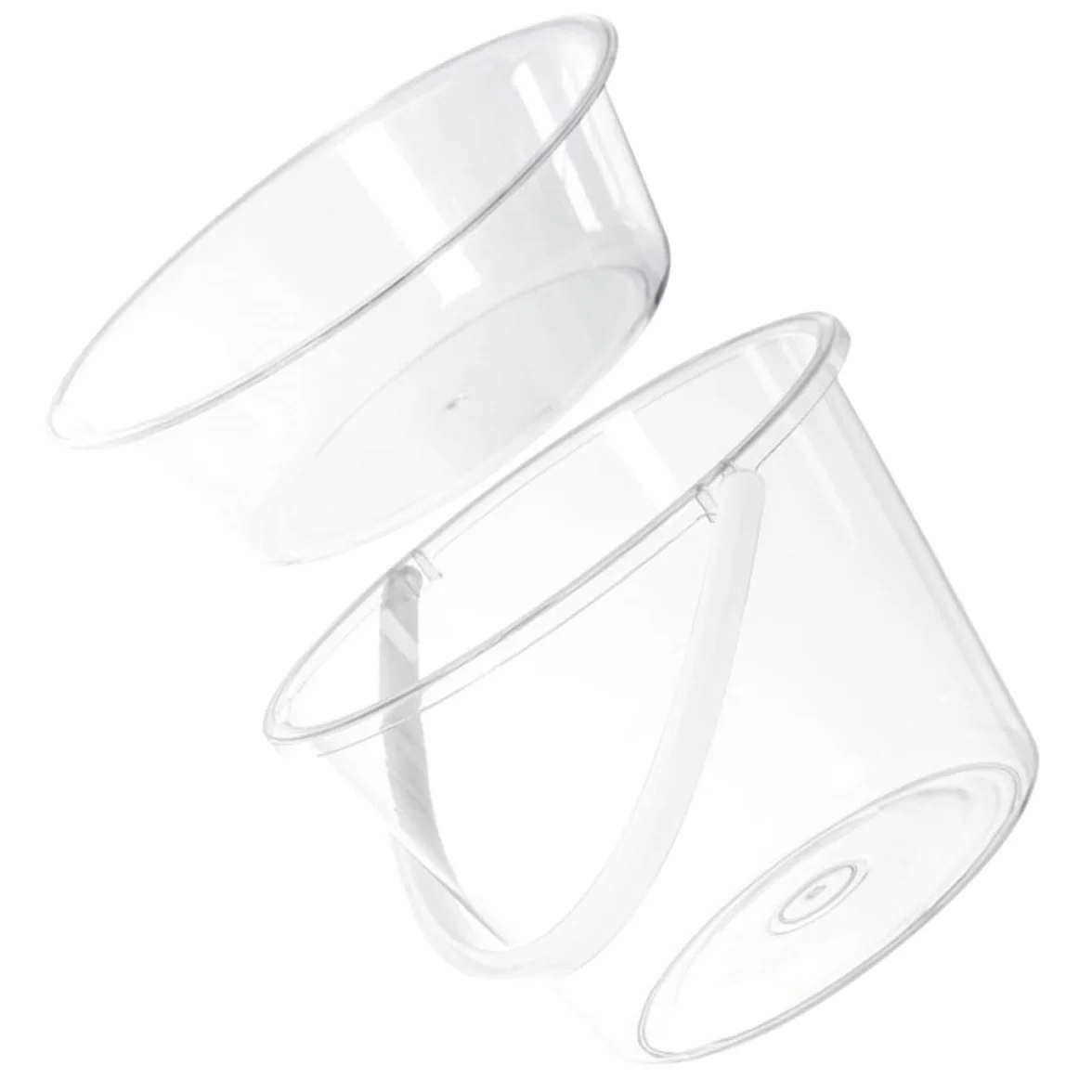 Housoutil Cubo de Lavado Portátil de Plástico Transparente Asa y Tapa, Ligero y Práctico para Remojar los Pies y Lavar la Ropa en Casa