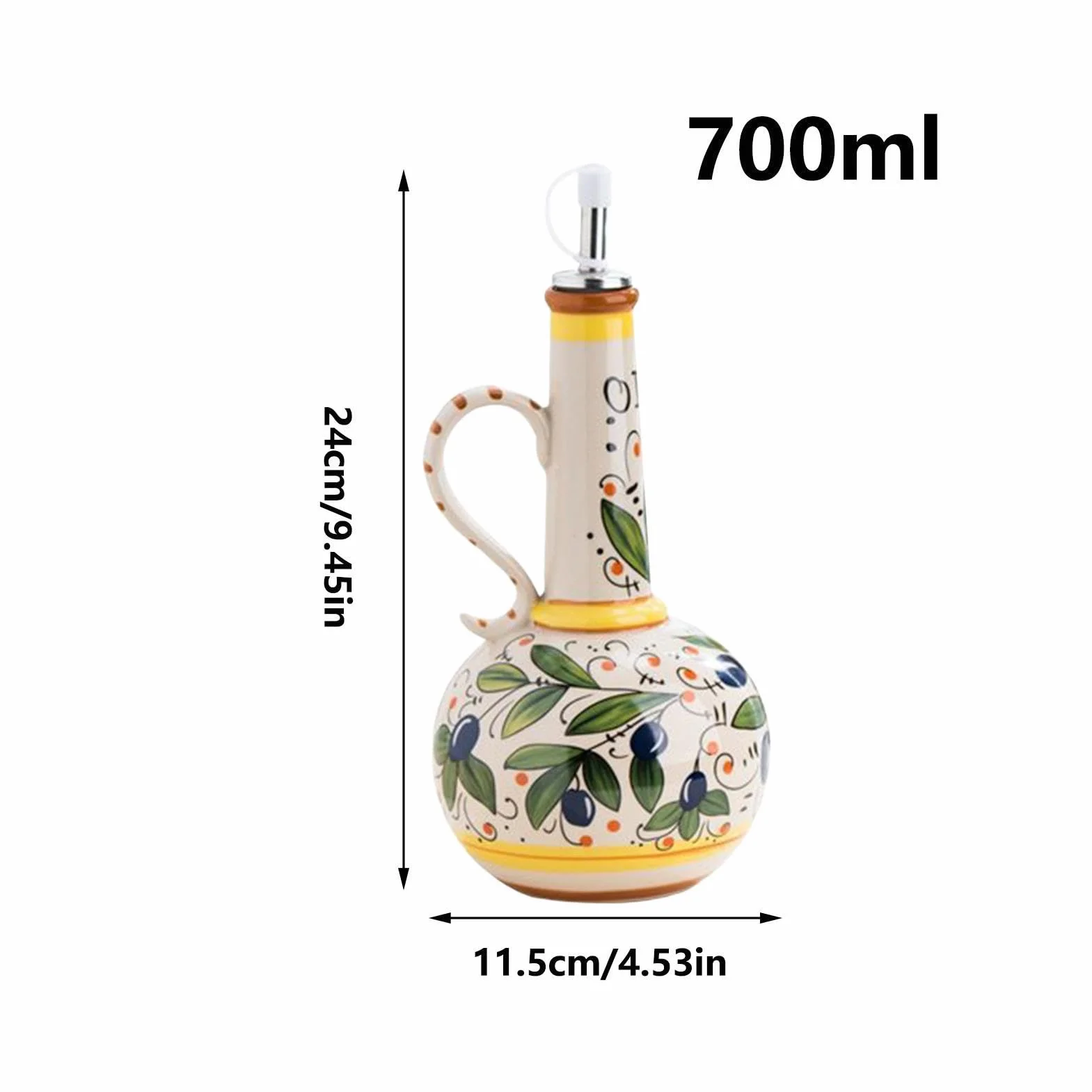 Dispensador de de Oliva de Cerámica 680 ml de Cerámica Portátil con | Botellas De Y Vinagre Para Cocina Hogar Mesa Almacenaje Ensaladas Vinagre