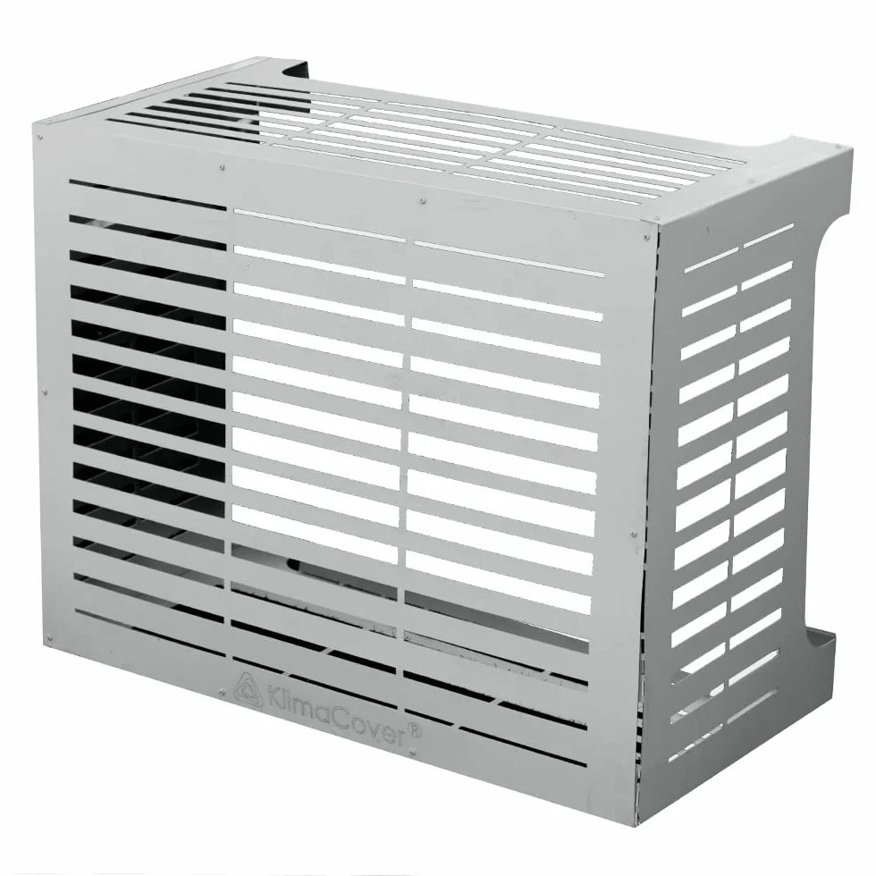 Funda para aire acondicionado Linear M gris de aluminio, 86 x 44 x 68 cm