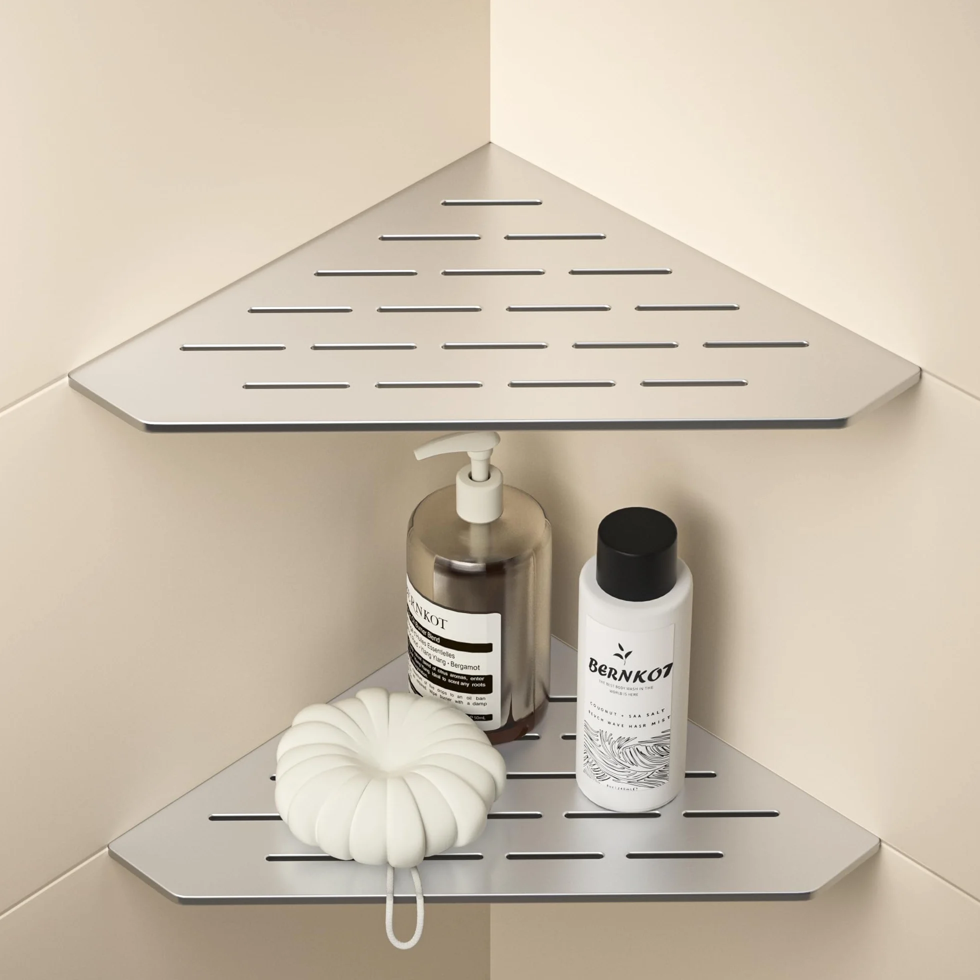 Estantería de esquina para ducha con 3 mm de grosor, estante de esquina pentagonal de alta resistencia para ducha, estante de baño empotrado para paredes de azulejos, estante de ducha