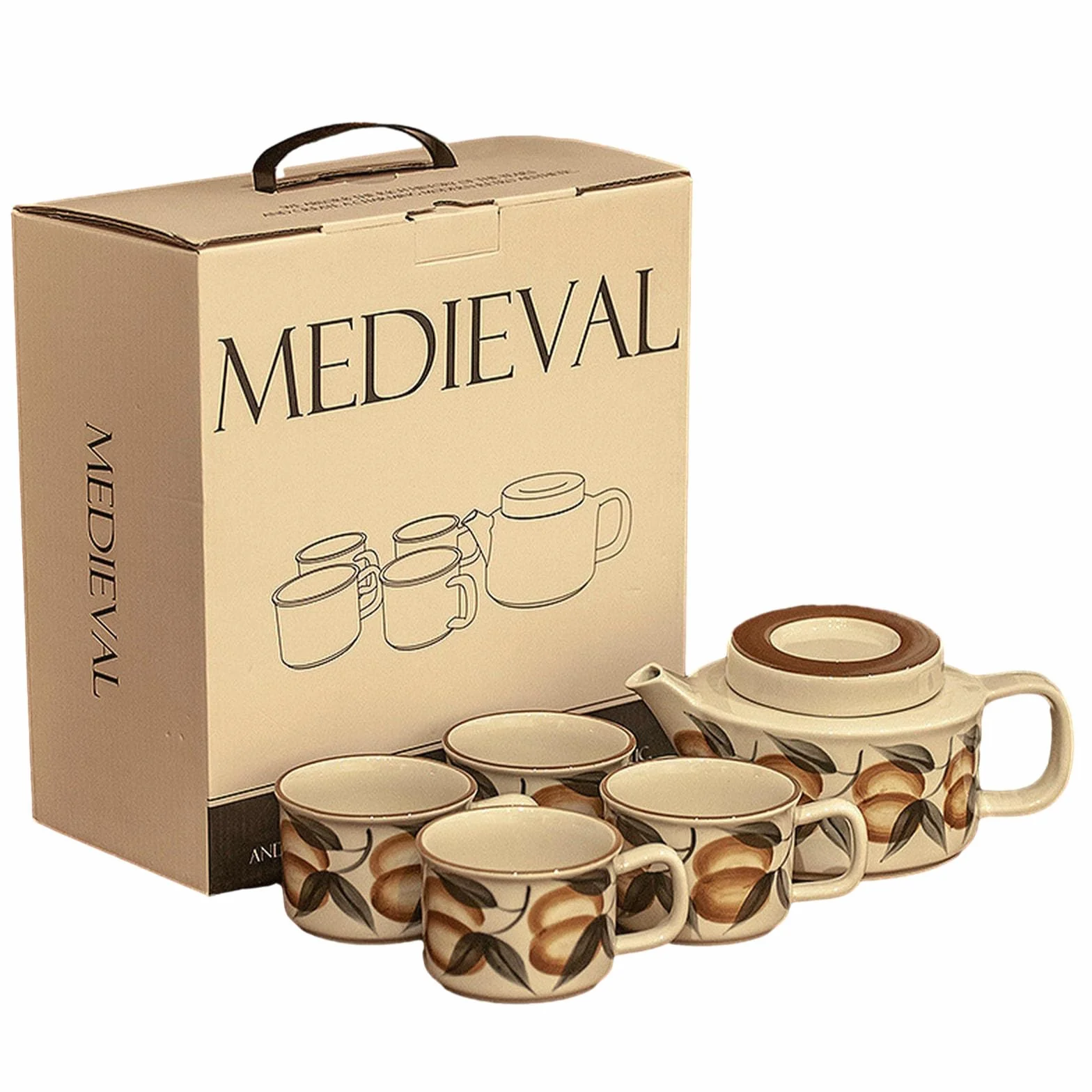 Juego de agua de té de cerámica retro para la tarde, taza simple para el hogar - Pipa