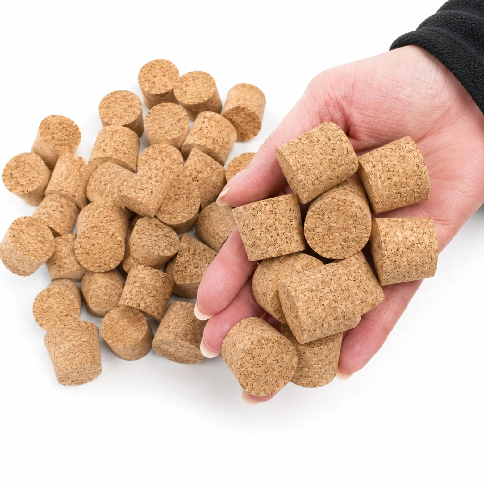 AlcoFermBrew - Tapones de corcho natural (34/30 x 24 mm, 50 unidades, para caramelos, señoras, jarras, botellas y cristalería de laboratorio
