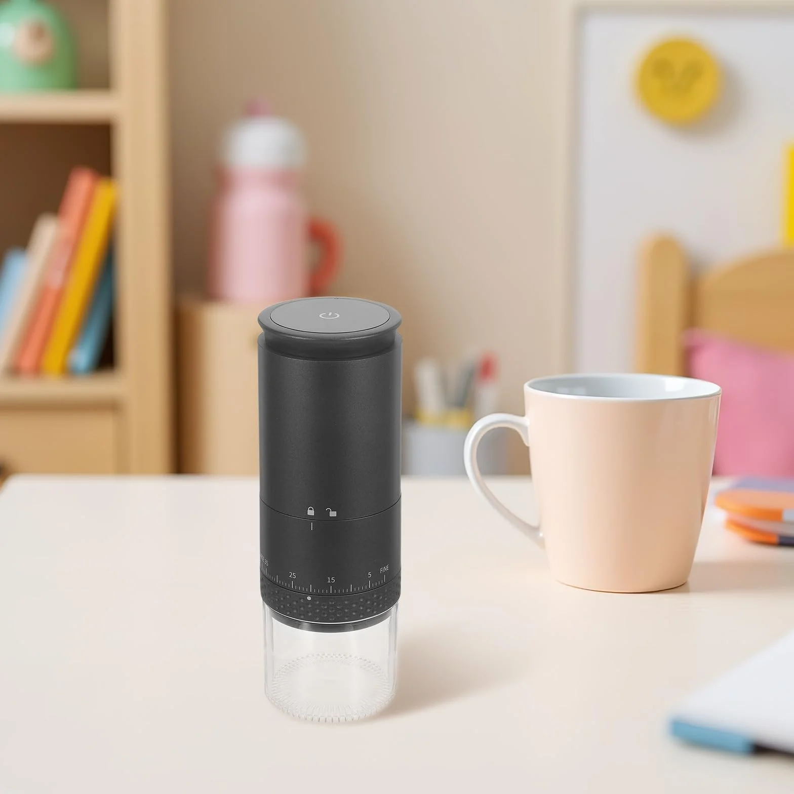 POPETPOP Molinillo de Café Eléctrico Portátil Molinillo de Café Abs Negro Capacidad 25g para Granos para Hogar y Apartamentos Pequeños