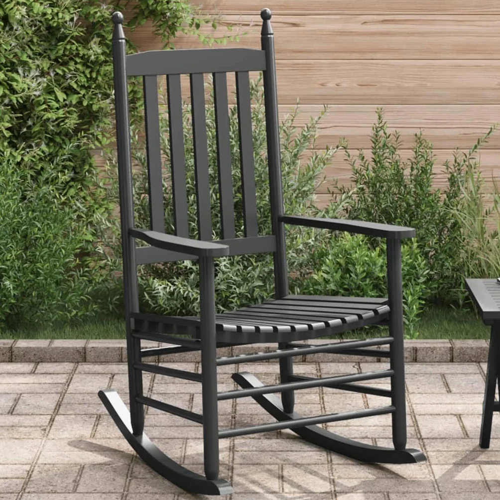Mecedora vidaXL de Madera Maciza de Álamo Negro, Banco Balancín para Aire Libre