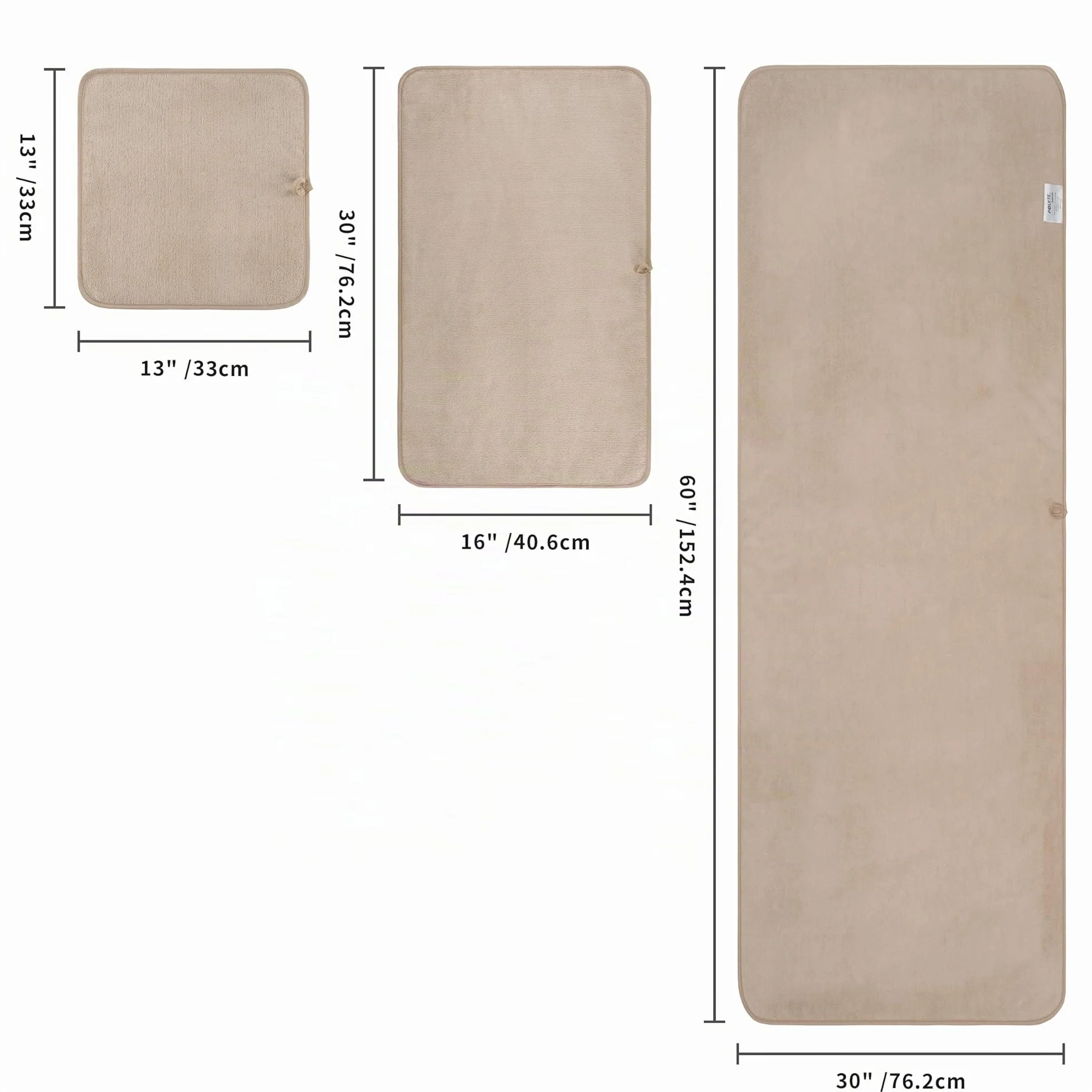 Juego de Toallas de baño de Microfibra Antipelusa Secado rápido Pack de 6 Beige