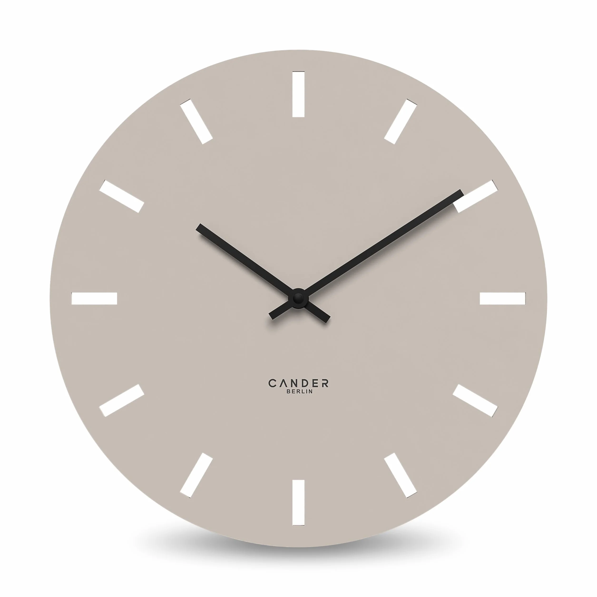 Cander Berlin MNU 2550 P XXL - Reloj de pared silencioso (50 cm, sin ruido de tictac, analógico, para salón, moderno, vintage, gris cálido, grande)