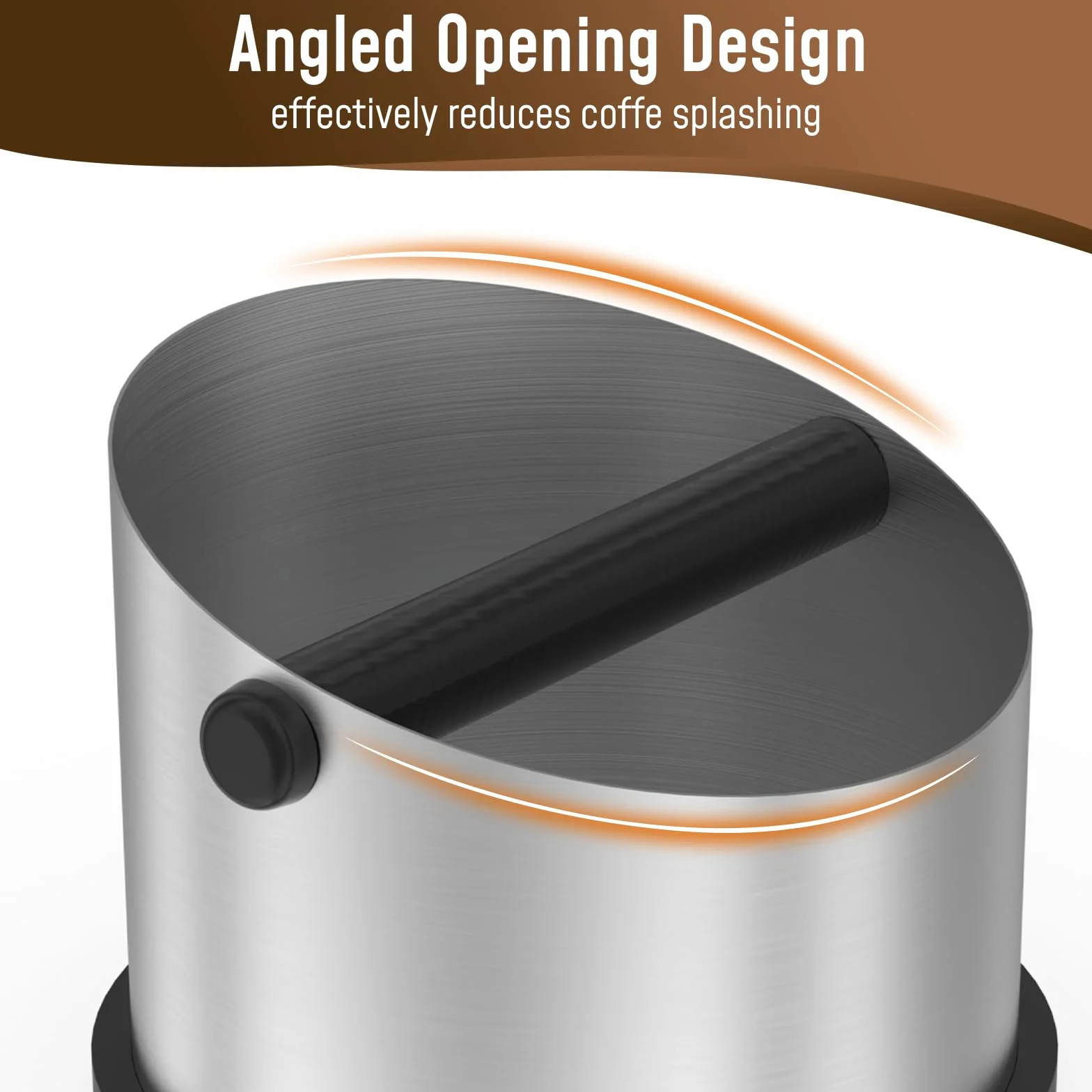 Alyvisun Coffee Knock Box Acero Inoxidable 650ml Cajon Posos Cafe con Barra Extraible Antigolpes